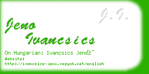 jeno ivancsics business card